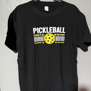 NWOT Unisex Black Pickleball Graphic T-Shirt Size M